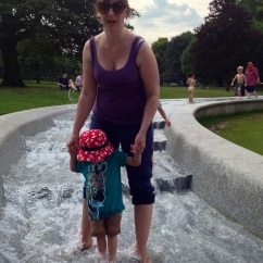 Paddling in the fountain